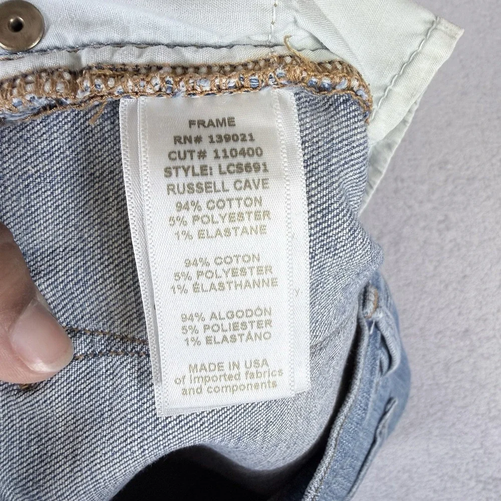 Frame Le Cutoff Raw Hem Denim Shorts Medium Wash Albion Valley Size 25